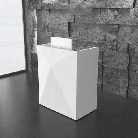 Trueliving White Small Standing Reception Table 30D x 100W x 155H Centimeters