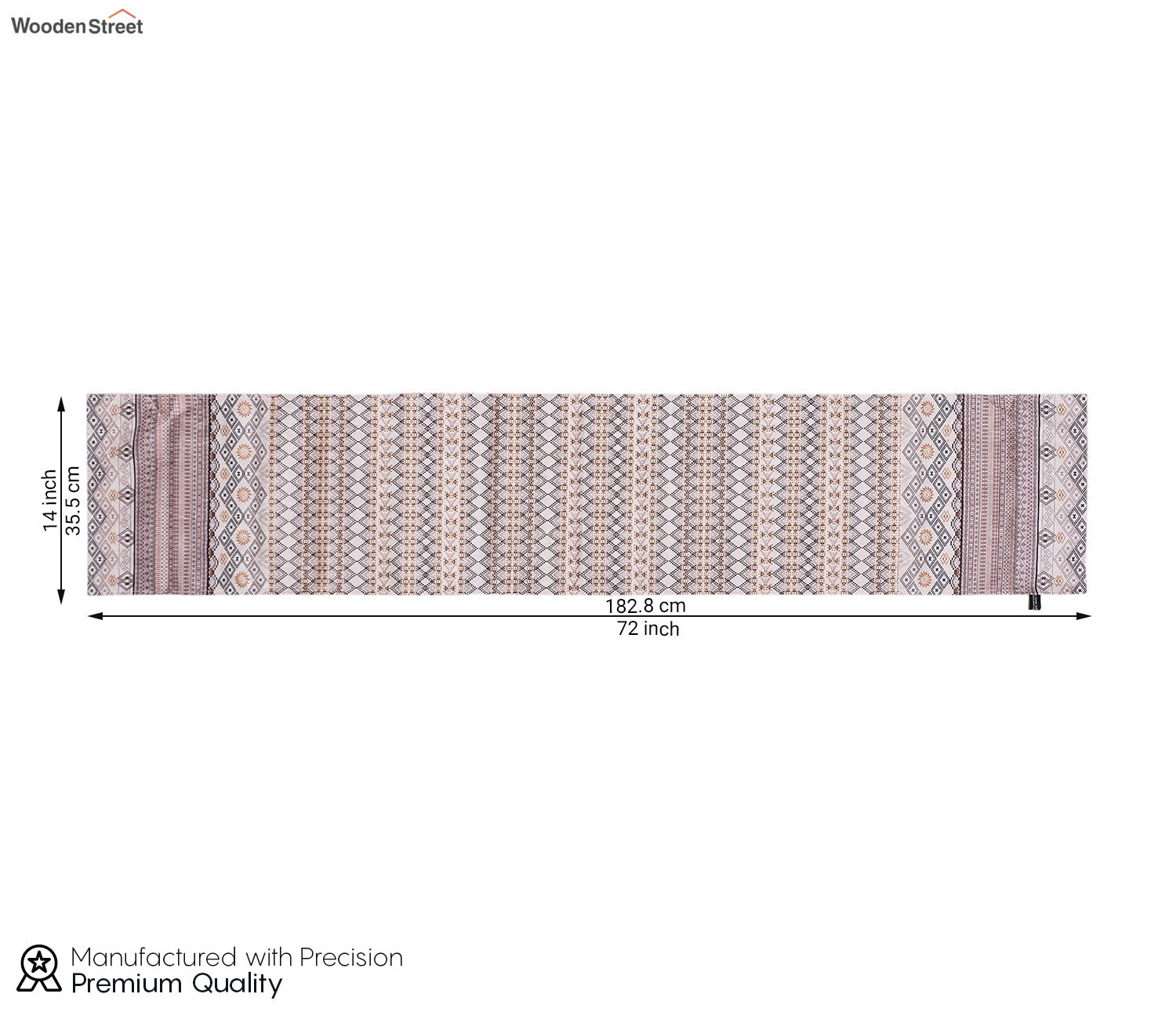 Yellow Line Velvet Printed Table Runner (72 x 14 inches)