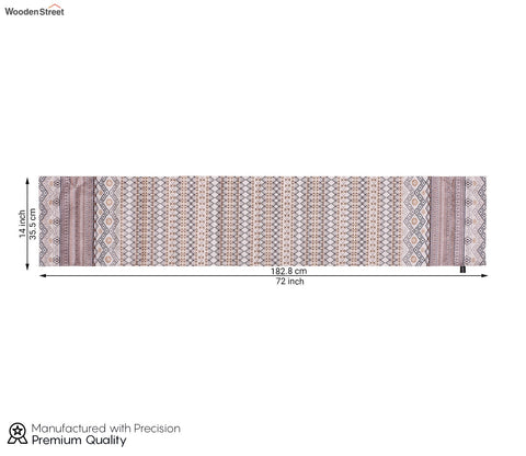 Yellow Line Velvet Printed Table Runner (72 x 14 inches)