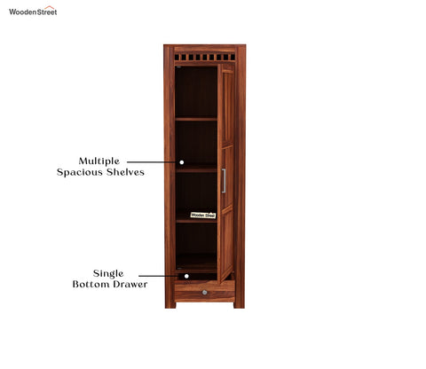 Adolph 1 Door Multi-Utility Wardrobe (Honey Finish)