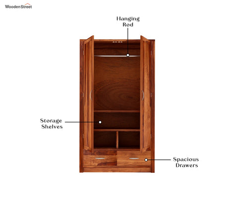 Holden 2 Door Multi Utility Wardrobe (Honey Finish)