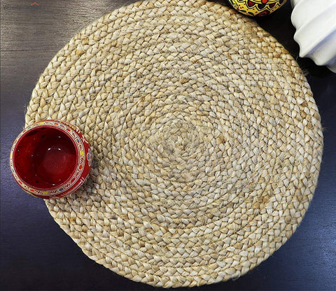 Jute Braided Round Table Placemats - Set of 2