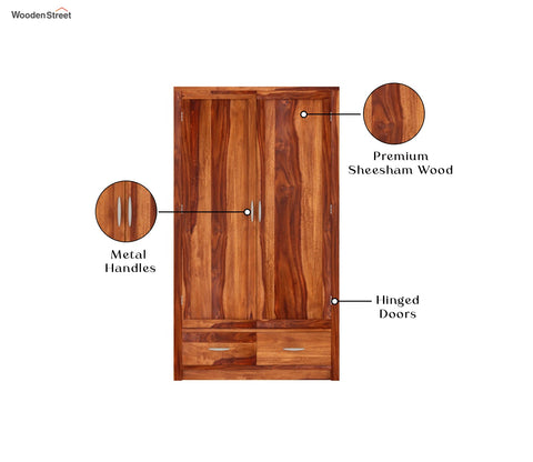 Holden 2 Door Multi Utility Wardrobe (Honey Finish)