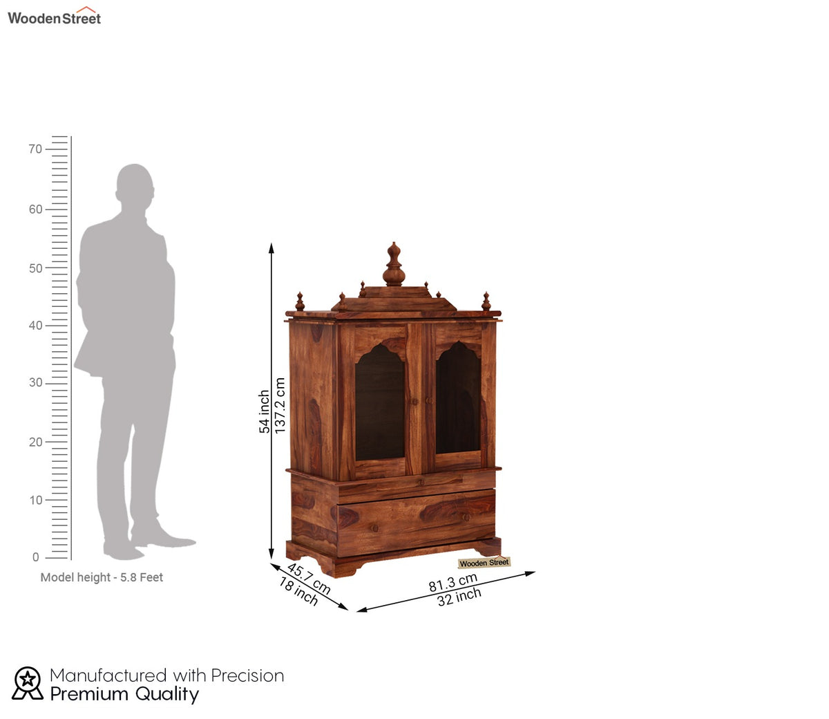 Bhagirathi Home Temple (Honey Finish)
