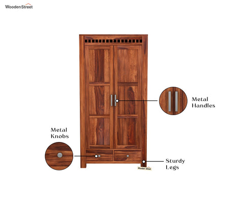 Adolph 2 Door Multi Utility Wardrobe (Honey Finish)