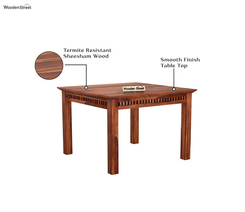 Adolph 4 Seater Dining Table (Honey Finish)