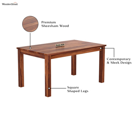 Janet 6 Seater Dining Table (Honey Finish)