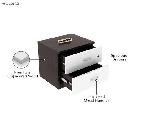 Carmen Bedside Table (Flowery Wenge-Frosty White Finish)