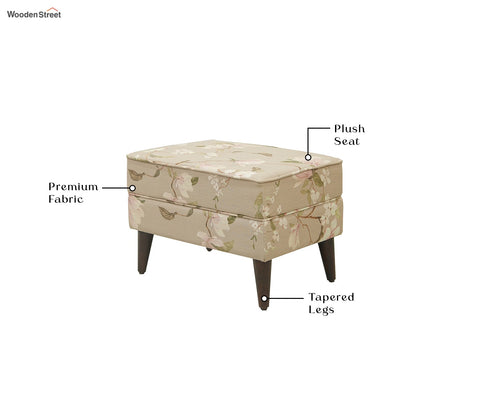 Claudia Ottoman Pouffe (Cotton, Magnolia Beige)
