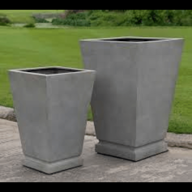 Trueliving Square White Polymer Floor Plant Pot Width:6.8'' Height:7.9''