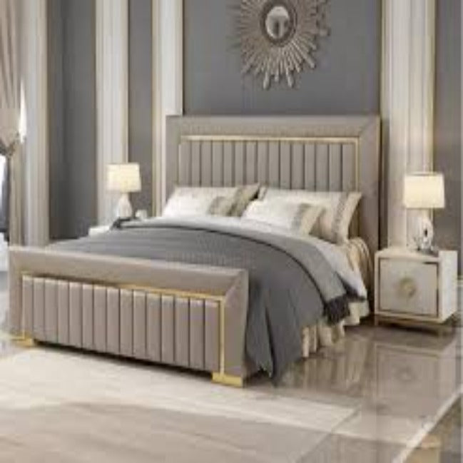 Trueliving  suite fancy Dark bed Laminated Finish & PU Finish 6Ft *6Ft *1Ft