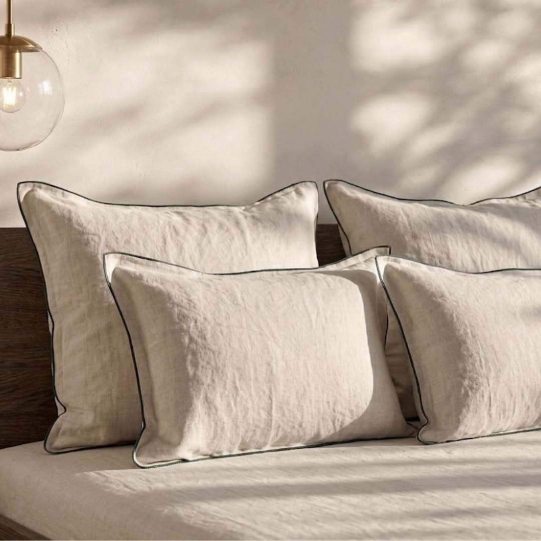 Luxury Pure Linen Bedding Set – Beige Dunes | King Size | Hospitality Collection