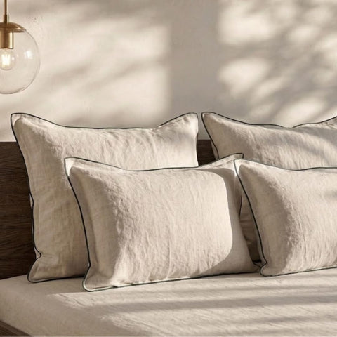 Luxury Pure Linen Bedding Set – Beige Dunes | King Size | Hospitality Collection