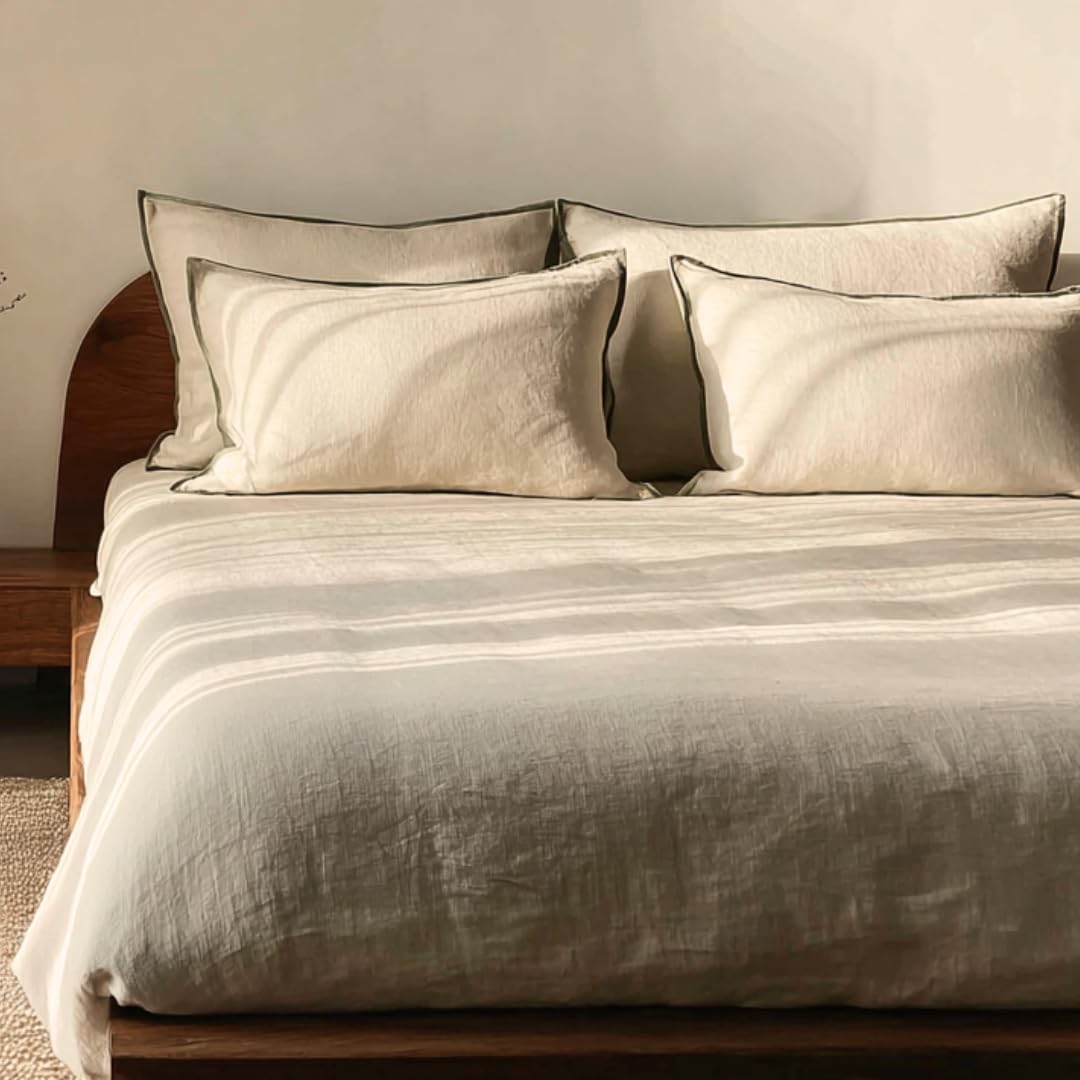 Luxury Pure Linen Bedding Set – Beige Dunes | King Size | Hospitality Collection