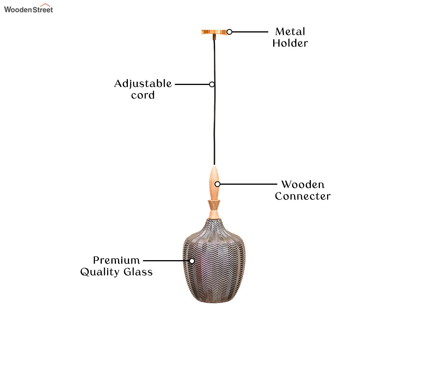 Ellyse Hanging Pendant Light (Smokey Grey)