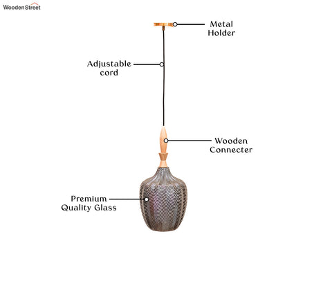 Ellyse Hanging Pendant Light (Smokey Grey)