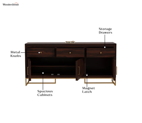 Jett Sheesham Wood Cabinet and Sideboard (Walnut Finish)