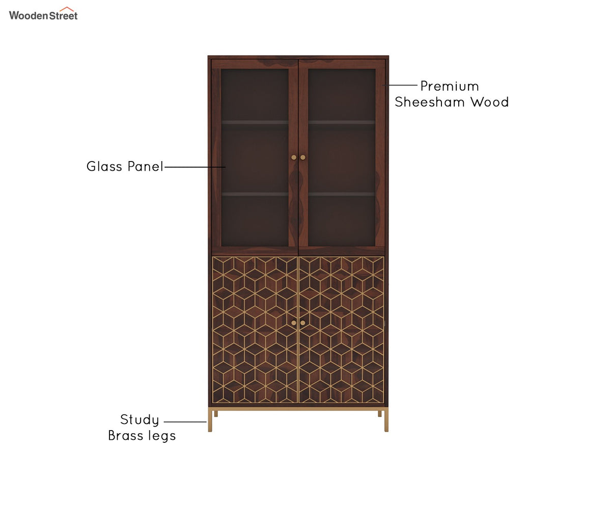 Suzette Sheesham Wood Bookshelf (Walnut Finish)
