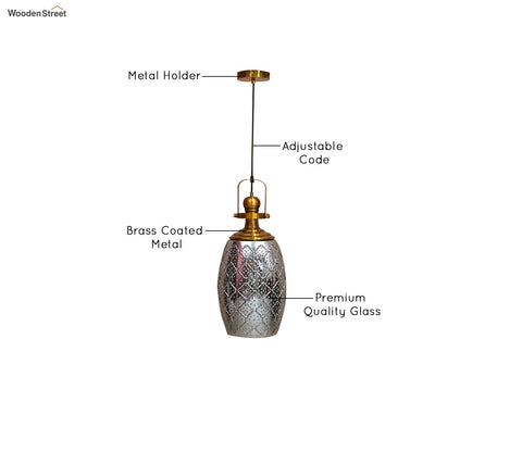 Sylvia Glass Lampshade Hanging Lights (Smokey Grey)