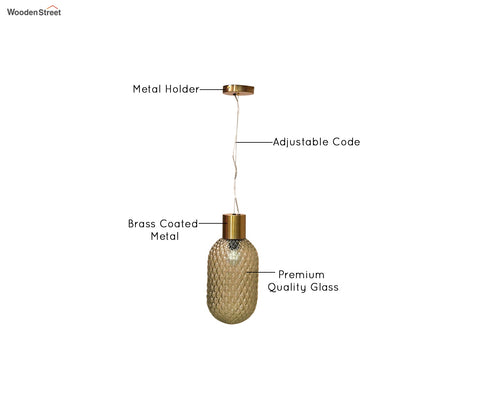 Eron Amber Glass Pendant Light