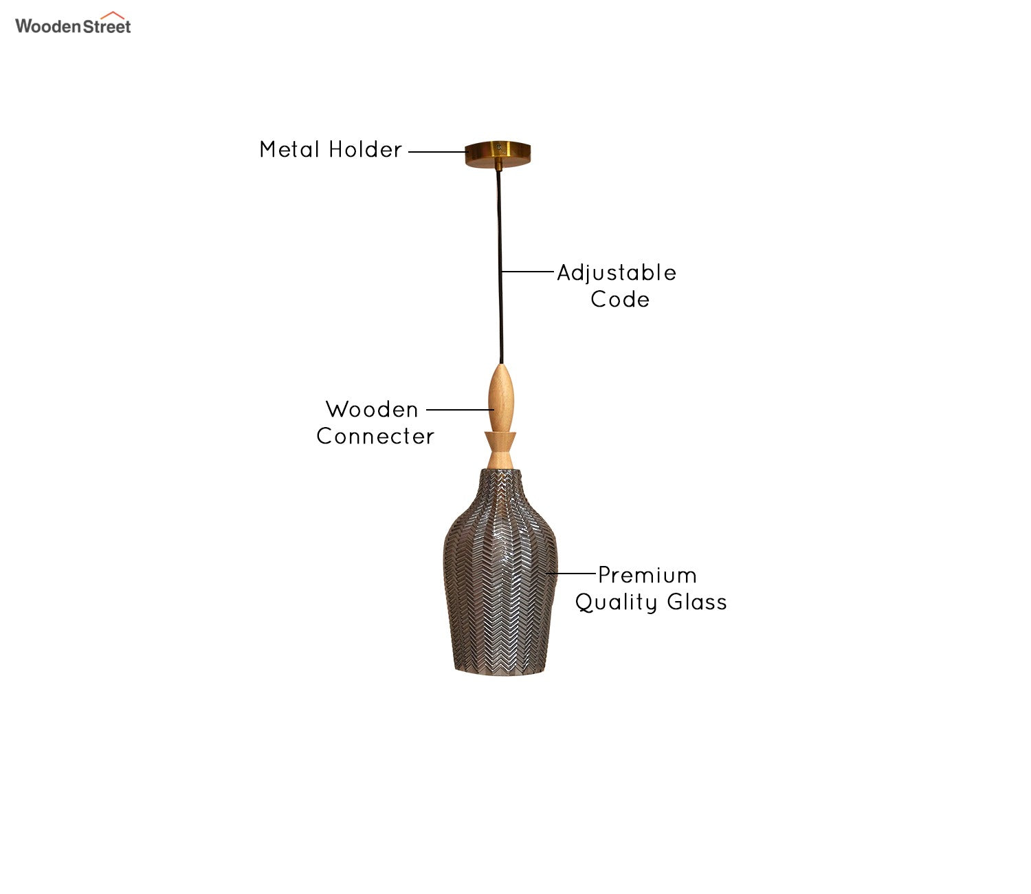 Miera Glass Pendant Light (Smokey Grey)