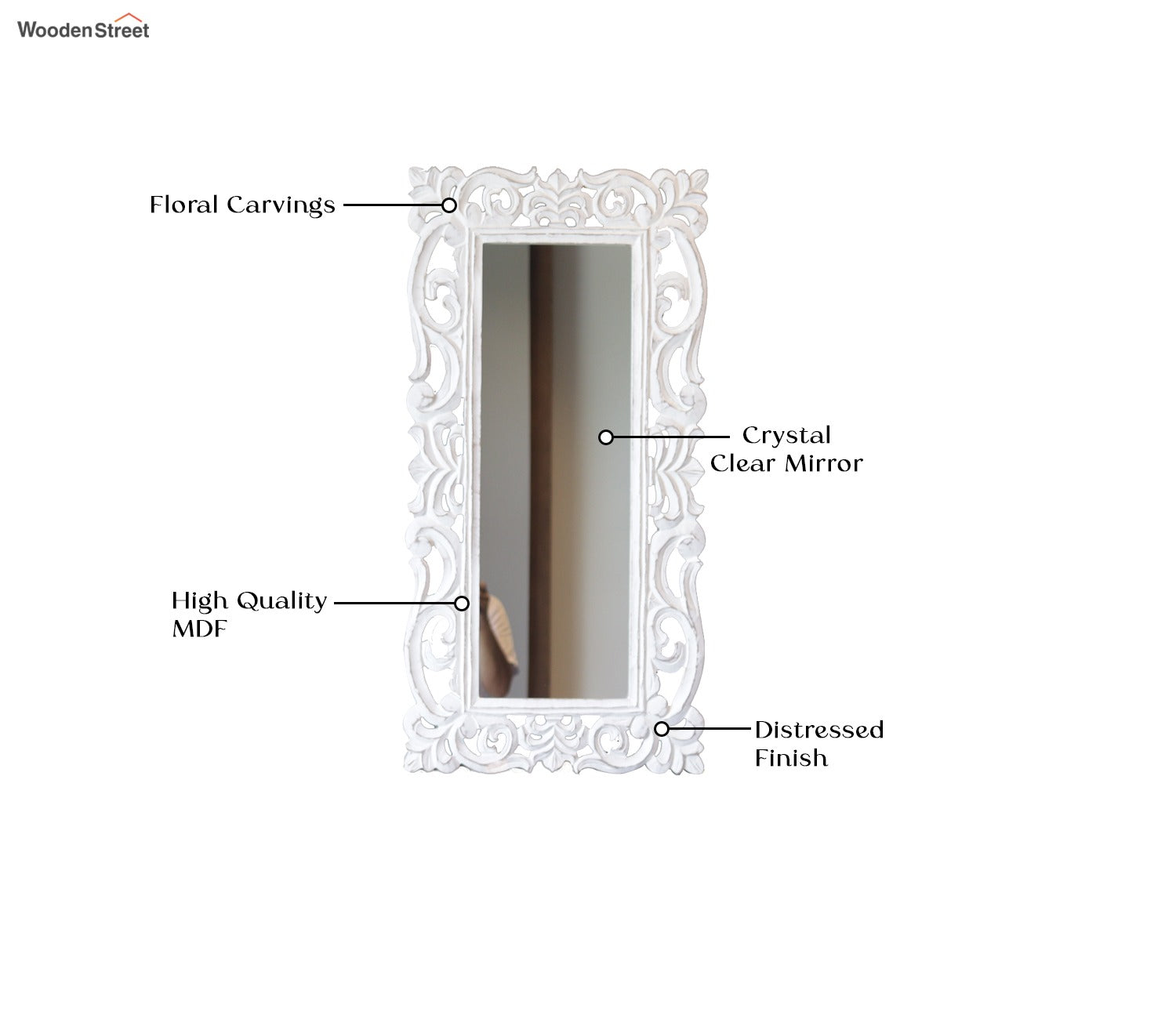 Folia Tall Carved Wall Mirror