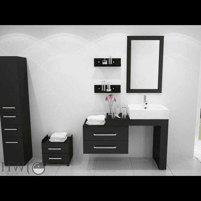 Trueliving Dark Brown Vanity Wash Basin with Cabinet for Bathroom (Standard (Between 20-40 In Width, 30-40 In Height)