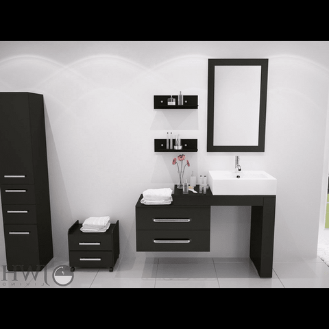 Trueliving Dark Brown Vanity Wash Basin with Cabinet for Bathroom (Standard (Between 20-40 In Width, 30-40 In Height)