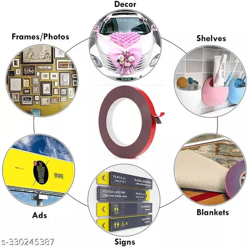 Tape Double Sided Acrylic Foam Tape 0.8mm Thick 12mm Width 08 Meters Length For Home & Office Us