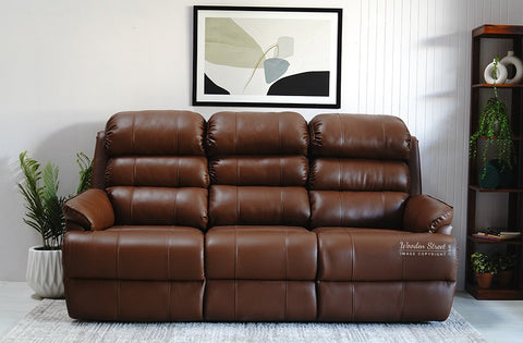 Valencia 3 Seater Recliner Sofa (Saddle Brown)