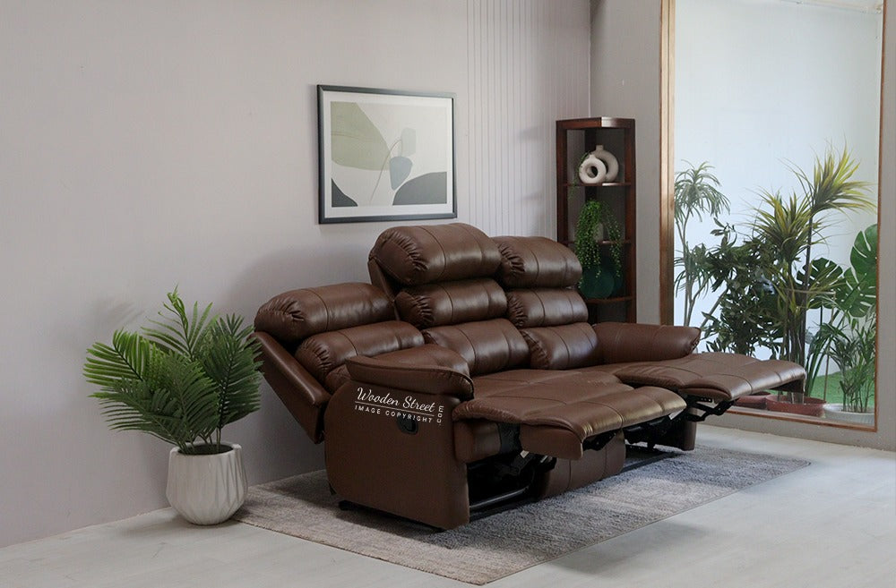 Valencia 3 Seater Recliner Sofa (Saddle Brown)