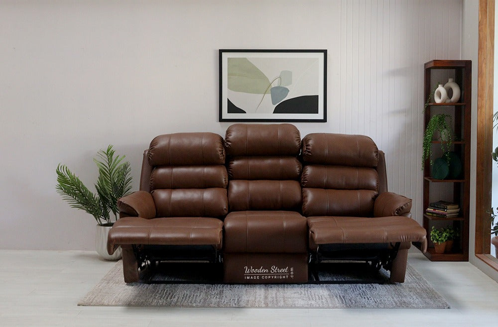 Valencia 3 Seater Recliner Sofa (Saddle Brown)