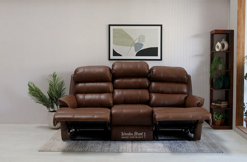 Valencia 3 Seater Recliner Sofa (Saddle Brown)