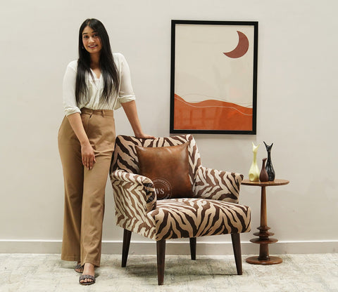 Acosta Lounge Chair (Caramel Zebra)