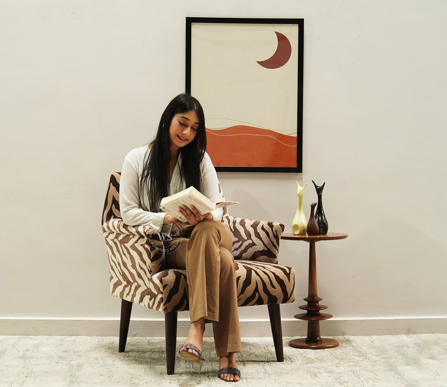 Acosta Lounge Chair (Caramel Zebra)
