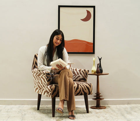 Acosta Lounge Chair (Caramel Zebra)