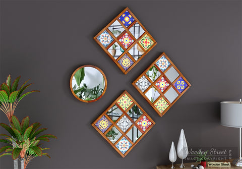 Bohemian Mirror Collage (Walnut Finish)