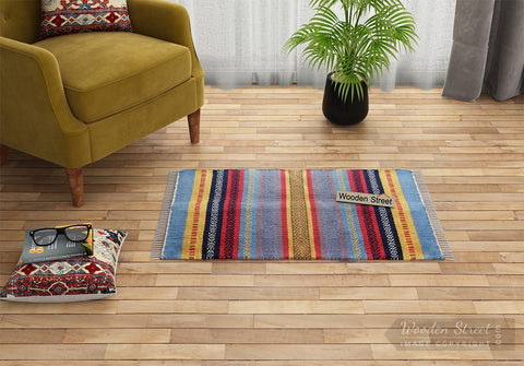 Dusky Stripes Cotton Sindhi Rug - 2 x 3 Feet