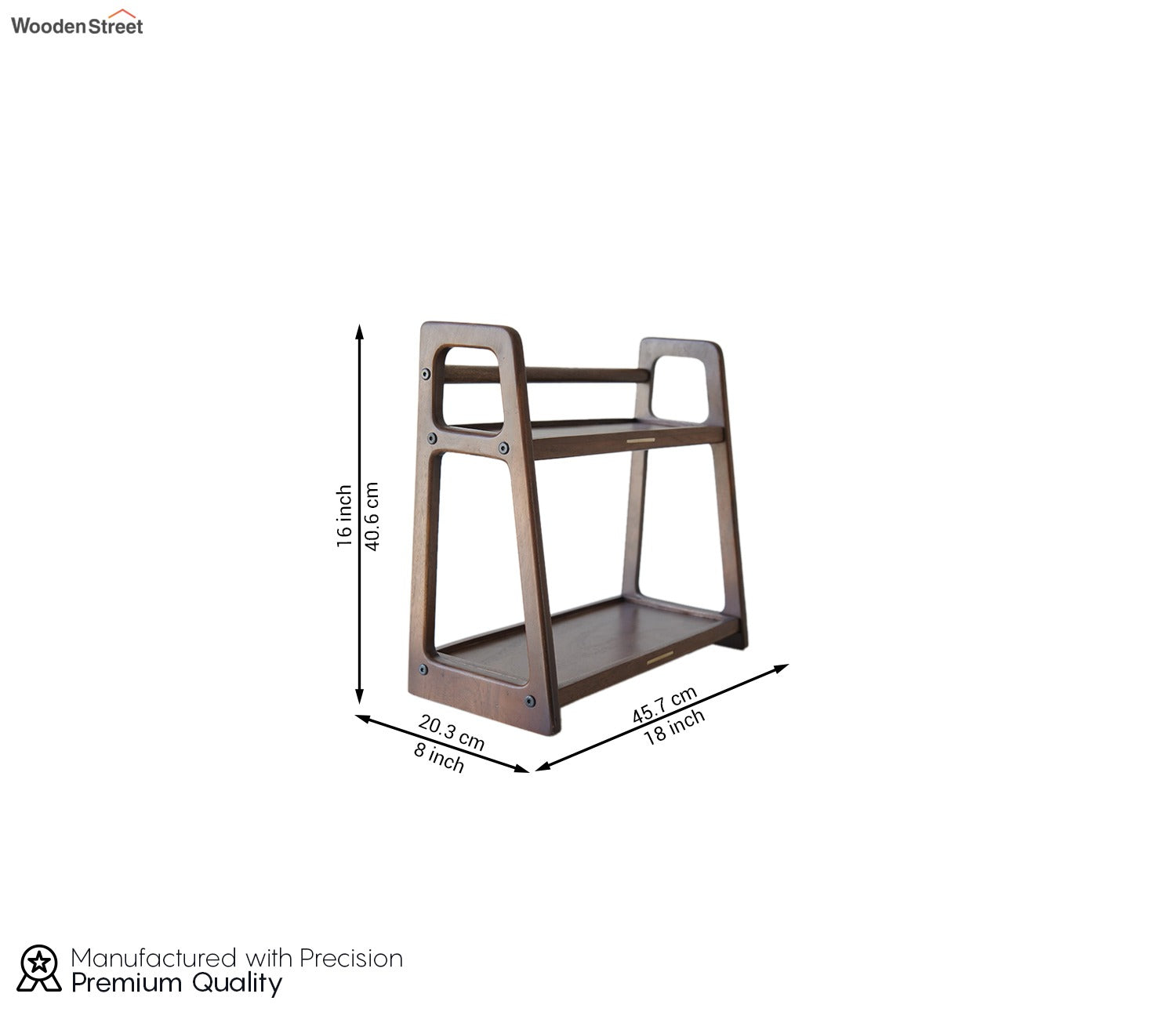 Medha Solid Wood Kitchen Rack (Teak Finish)