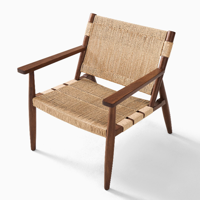Trueliving_Morton Woven Show Wood Chair_Brown_H 32 X L 29 X D 31.4