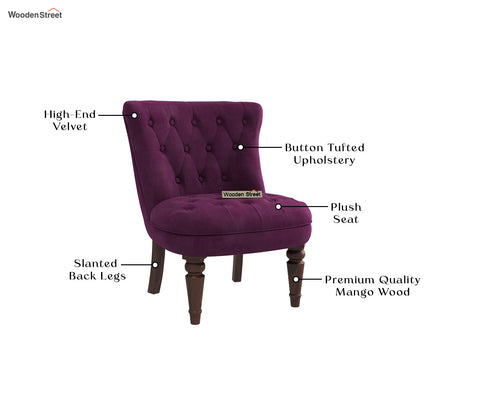 Thrace Slipper Chair (Velvet, Mulberry Pink)