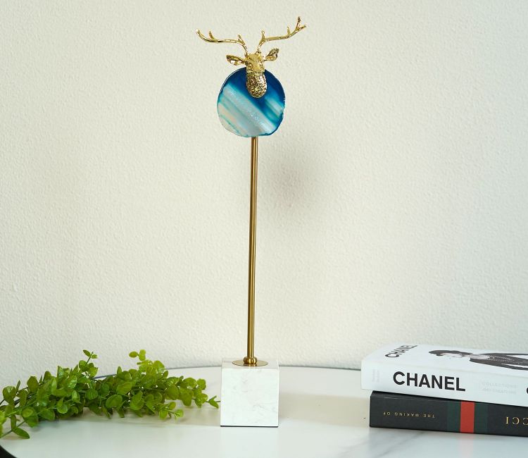 Timeless Deer Charms Alloy Figurine (Gold, L)