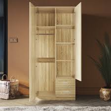True living 2 cabinet Open Brown wardrobe Laminated Finish & PU Finish (3 Ft*2 Ft*8 Ft)