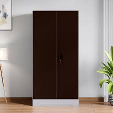 True living 2 Loft Door Brown wardrobe Laminated Finish & PU Finish with Drawers (3 Ft*2 Ft*8 Ft)
