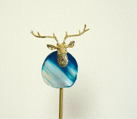 Timeless Deer Charms Alloy Figurine (Gold, L)