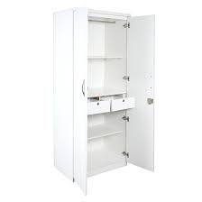 True living 2 cabinet Open White wardrobe Laminated Finish & PU Finish with Drawers (3 Ft*2 Ft*8 Ft)