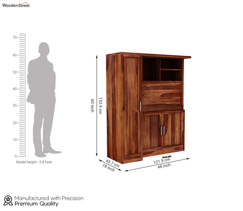 Amstel Study Table Cum Bookshelf (Honey Finish)