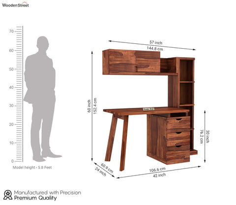Grande Kids Study Table With Drawers (Honey Finish)