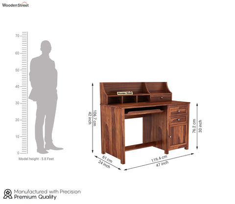 Nettle Study Table Cum Shelf (Honey Finish)