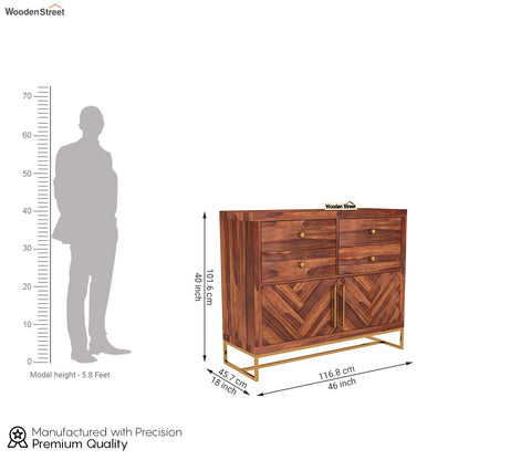 Jett 4-Drawer Wooden Chest Of Drawers (Honey Finish)